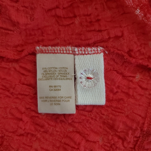 Free People Take Me to Tea Lace Cardigan Orange Mixed Pattern Lace Orange Small - Picture 5 of 6